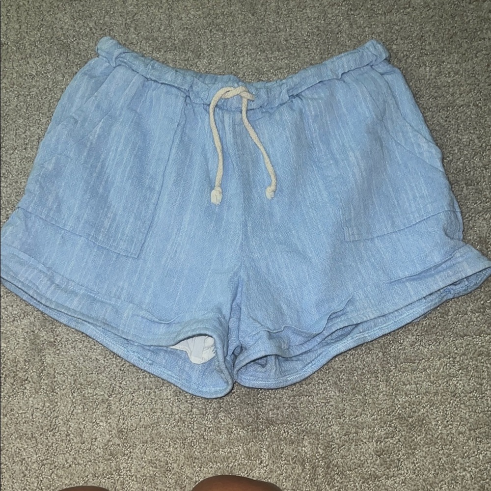 Sky Blue Women's linen Shorts